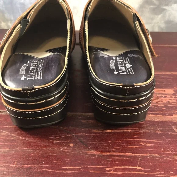 L' Artiste Spring Step Mule Women's Reggae Slide Leather Clogs Size 41/US 9.5 - Picture 5 of 9